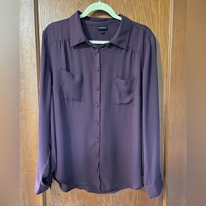 Torrid Maroon Button Down Blouse Size 1 NWOT